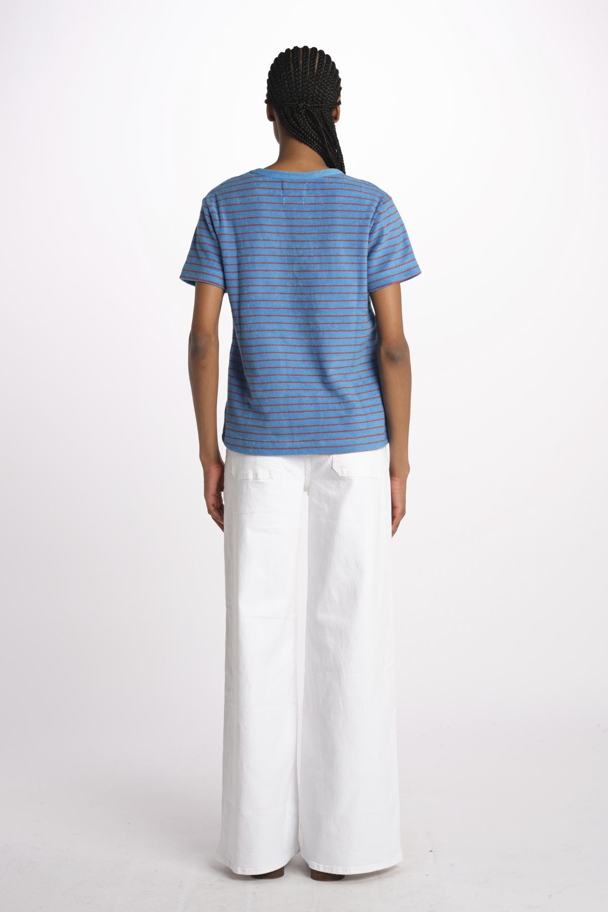 T-shirt girocollo spugna righe SKY DREAMERS AZZURRO howlin' 