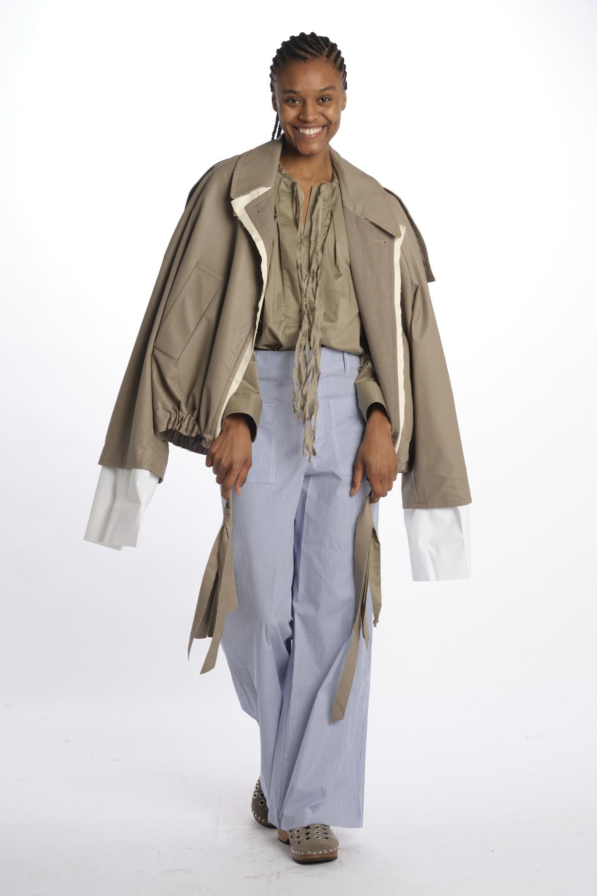 Pantaloni righine con tasche JK PANT WHITEBLUE jejia 