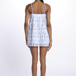 Mini abito KARLA trapezio fiori ricamati S25055 EYETBLUE sundress 