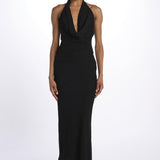 Top TALIA scollo con drappeggi T147 018 BLACK just bee queen 