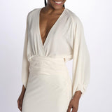 Camicia NOELLE scollata manica sbuffo T148 018 BONE just bee queen 