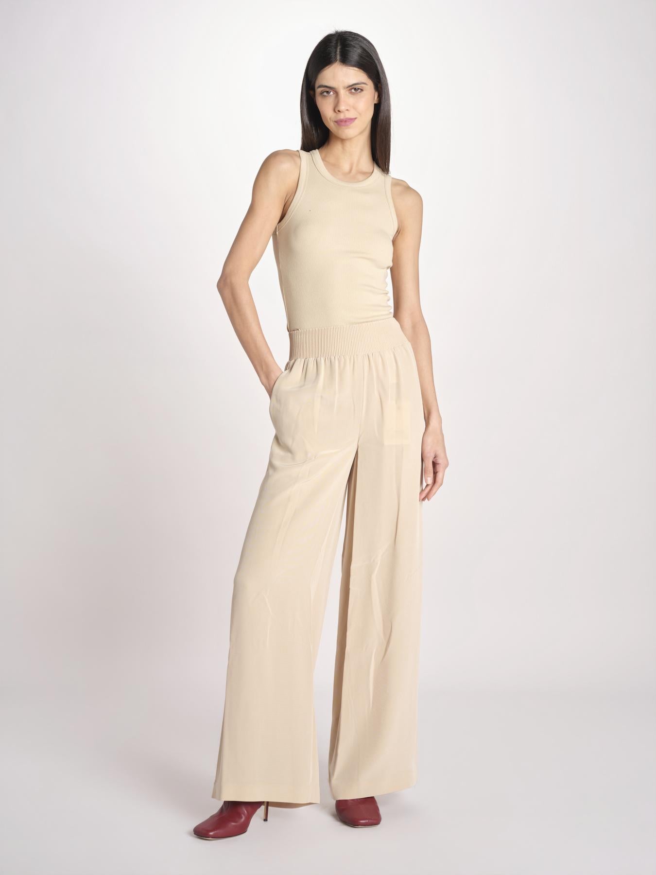 pantaloni in satin JF009671 POWDER 0801 joseph 
