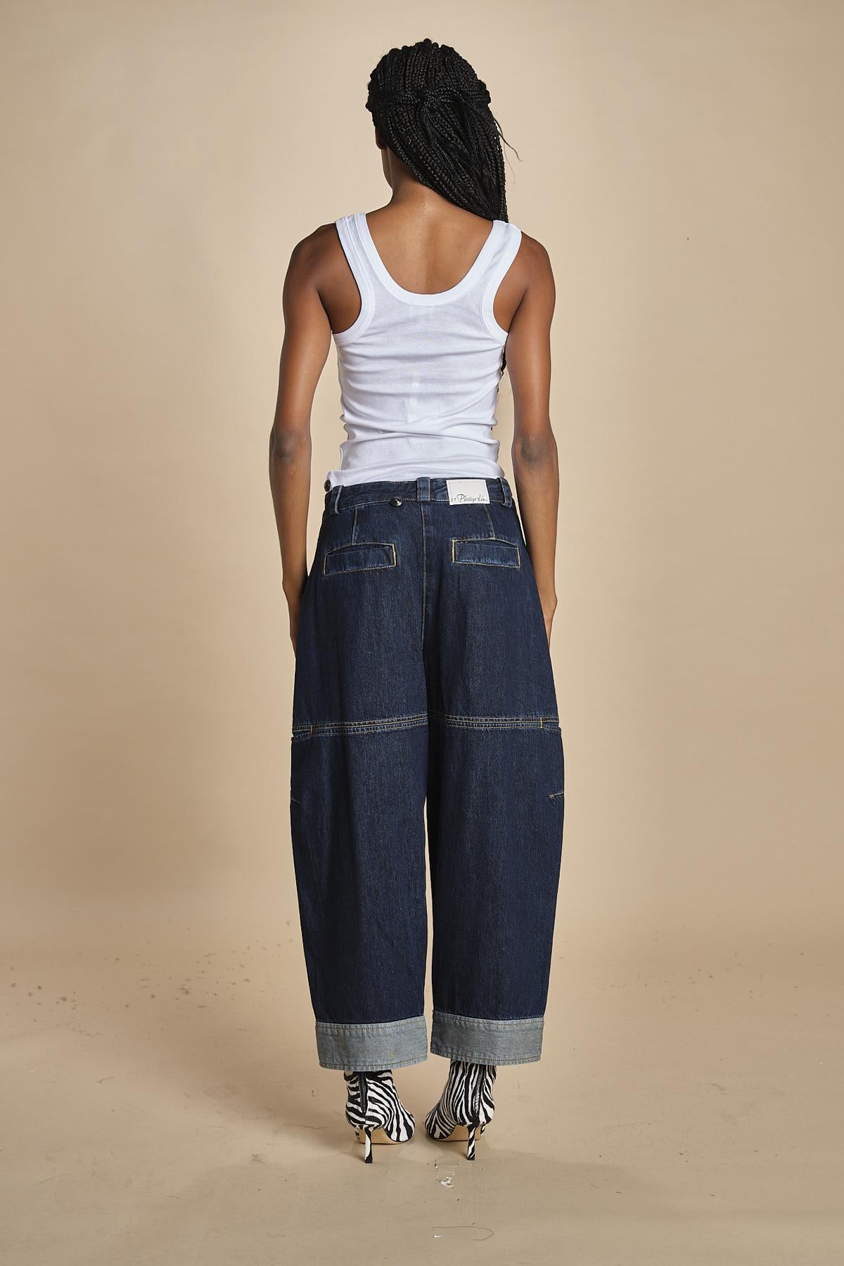 denim over CURVEDWIDE LEG  515324LID D402 DARK INDIGO phillip lim 