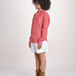 Camicia maschile in lino M012 951 ROSSO milaura 