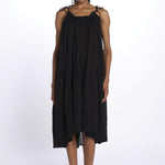 PALOMA abito lungo con balze e spalline sottili PALOMA NOIR laraethnics 