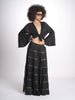 camicia cropped con nodo in lurex gessato
