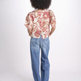 camicia manica sbuffo 344000 FLOWERFUL BEIGE 26040 farm rio 