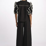 Top ROSE  con rouches ROSE TOP 1725 BLACK scarlett poppies 