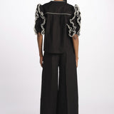 Top ROSE  con rouches ROSE TOP 1725 BLACK scarlett poppies 