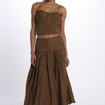Gonna lunga pieghe CHERRY SKIRT MILITARY scarlett poppies 