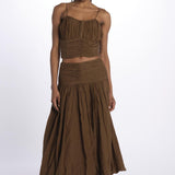 Gonna lunga pieghe CHERRY SKIRT MILITARY scarlett poppies 