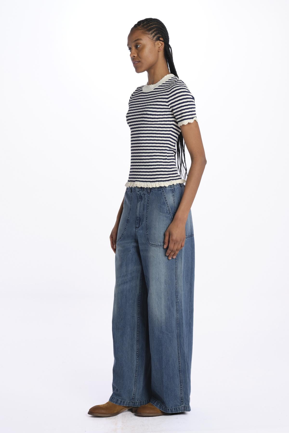 ADDY KNIT s/slv tee E008 MULTI sea ny 