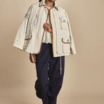top manica corta con ricami LARISSA 108 CREAM sea ny 