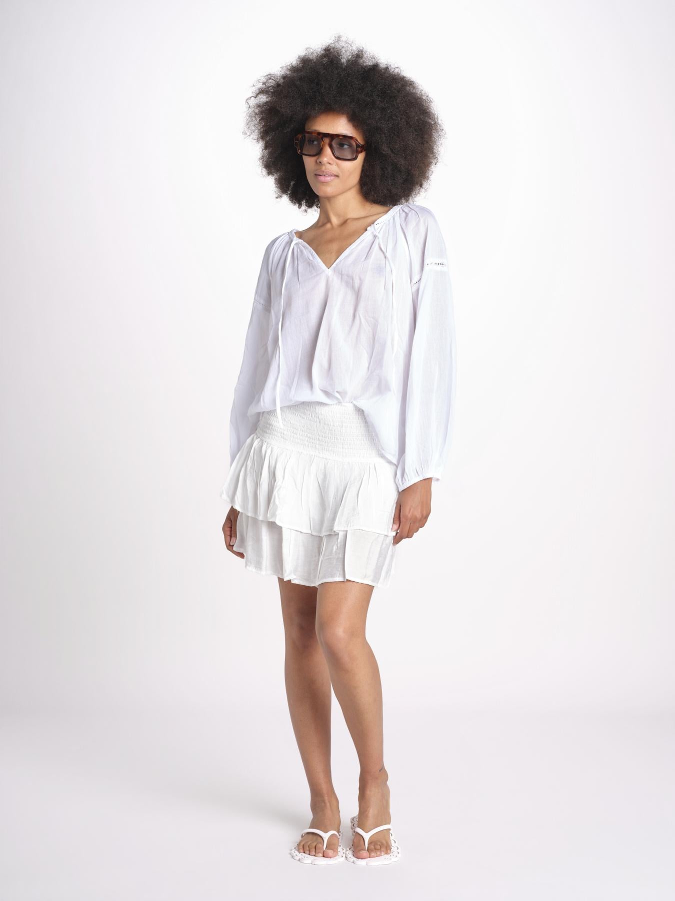 camicia voille nervature ALEXANBLATU BLANC laraethnics 