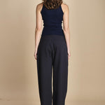 top americano a costine in lana merino LAU28 E21210 BLU milaura 