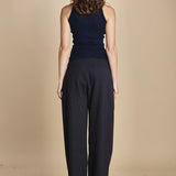 top americano a costine in lana merino LAU28 E21210 BLU milaura 
