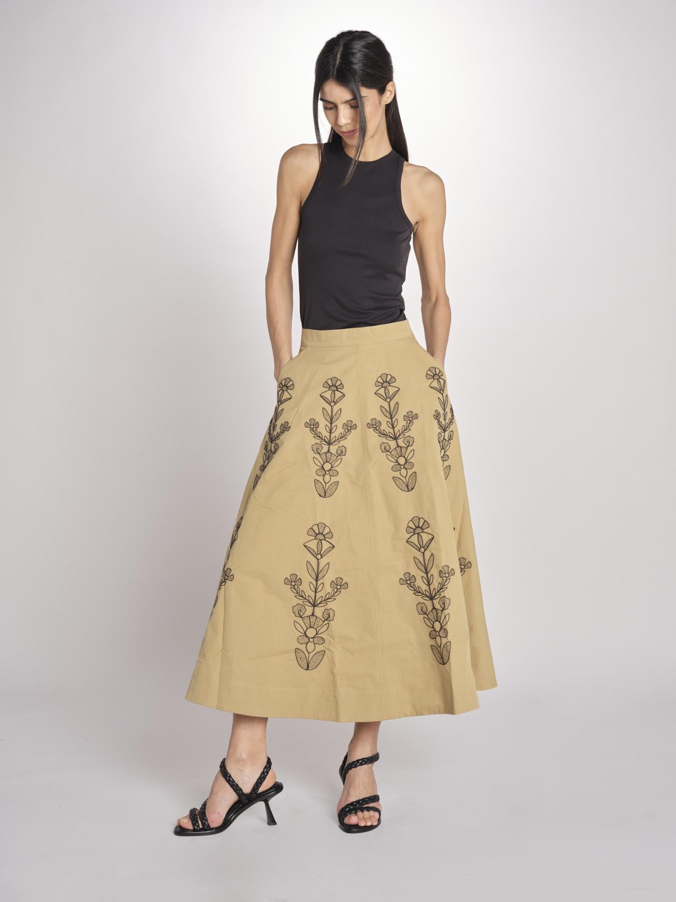 Gonna con ricami MARIA SKIRT MARIA1SKI BEIGE antik batik 