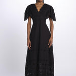 Abito VIVIAN lungo m/c sangallo VIVIAN1LDR BLACK antik batik 