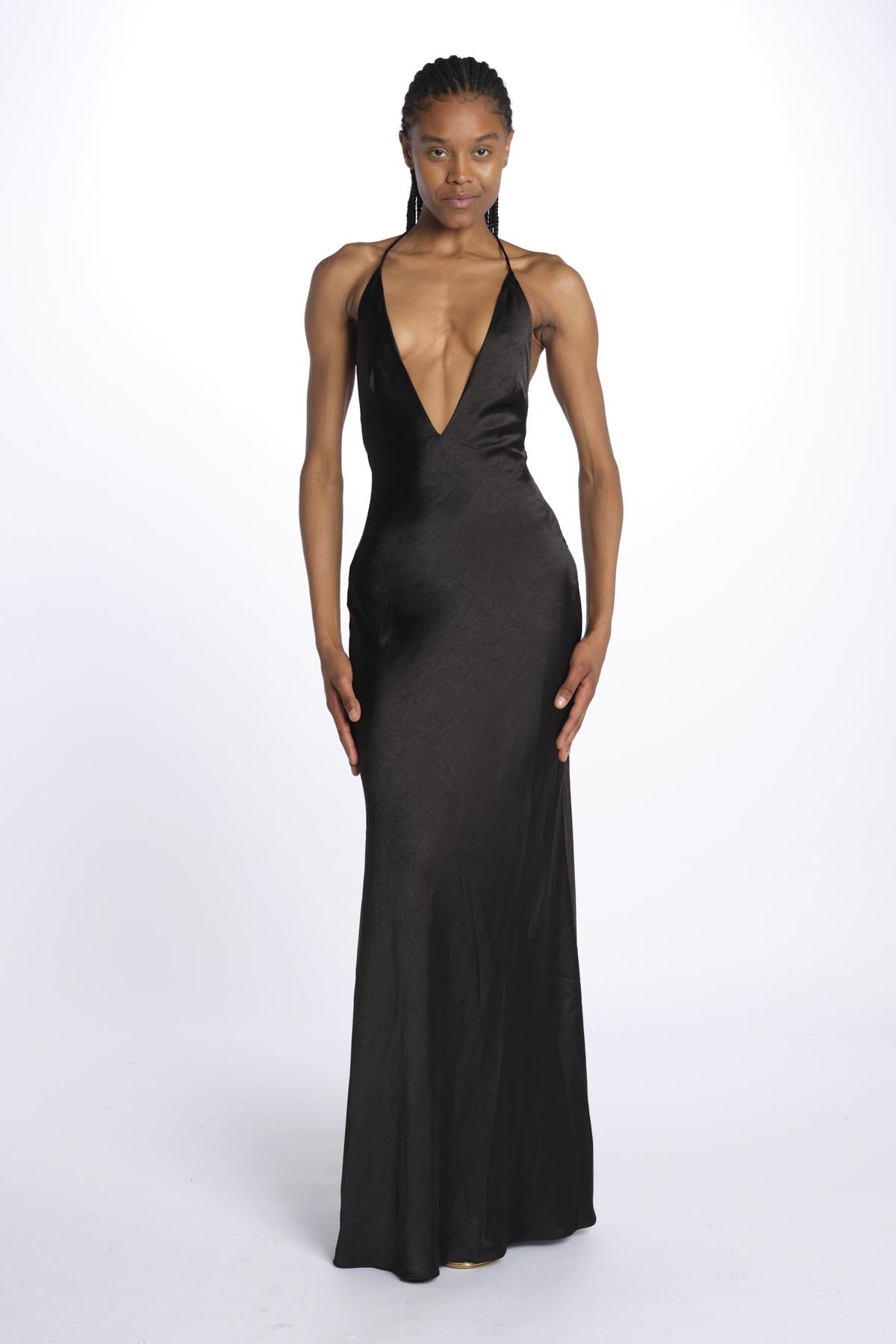 Abito HONOR spallina con fiocco GO29 BLACK misha 