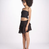 minigonna a balze con pizzo ASANA NOIR laraethnics 