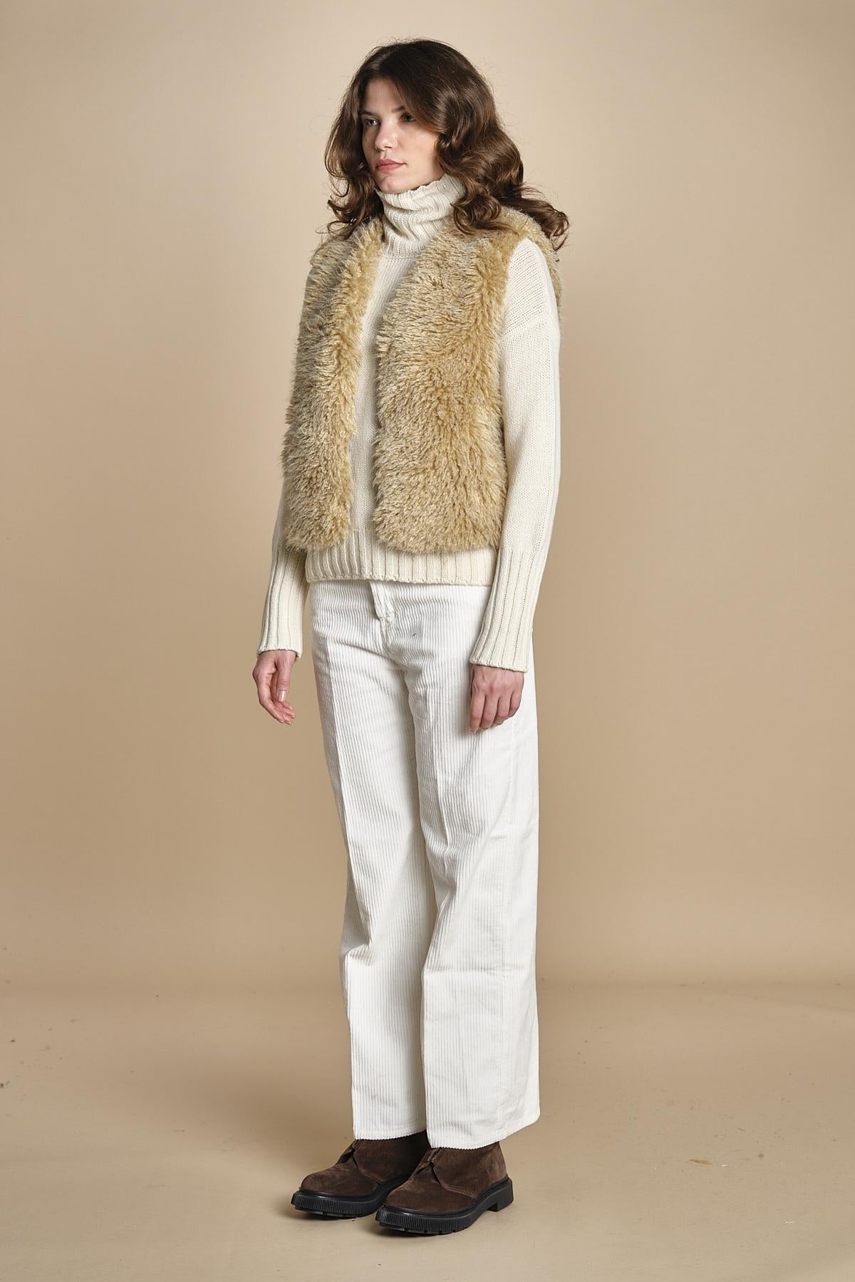 VOBBY gilet in ecopelliccia BEVR554 NATURAL hartford 