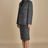 L062 blazer over gessato L031-3092-Q911 NERO_BIANCO n21 