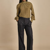 pantalone gessato con pinces MAFALDA 357507146 73 quelledue 
