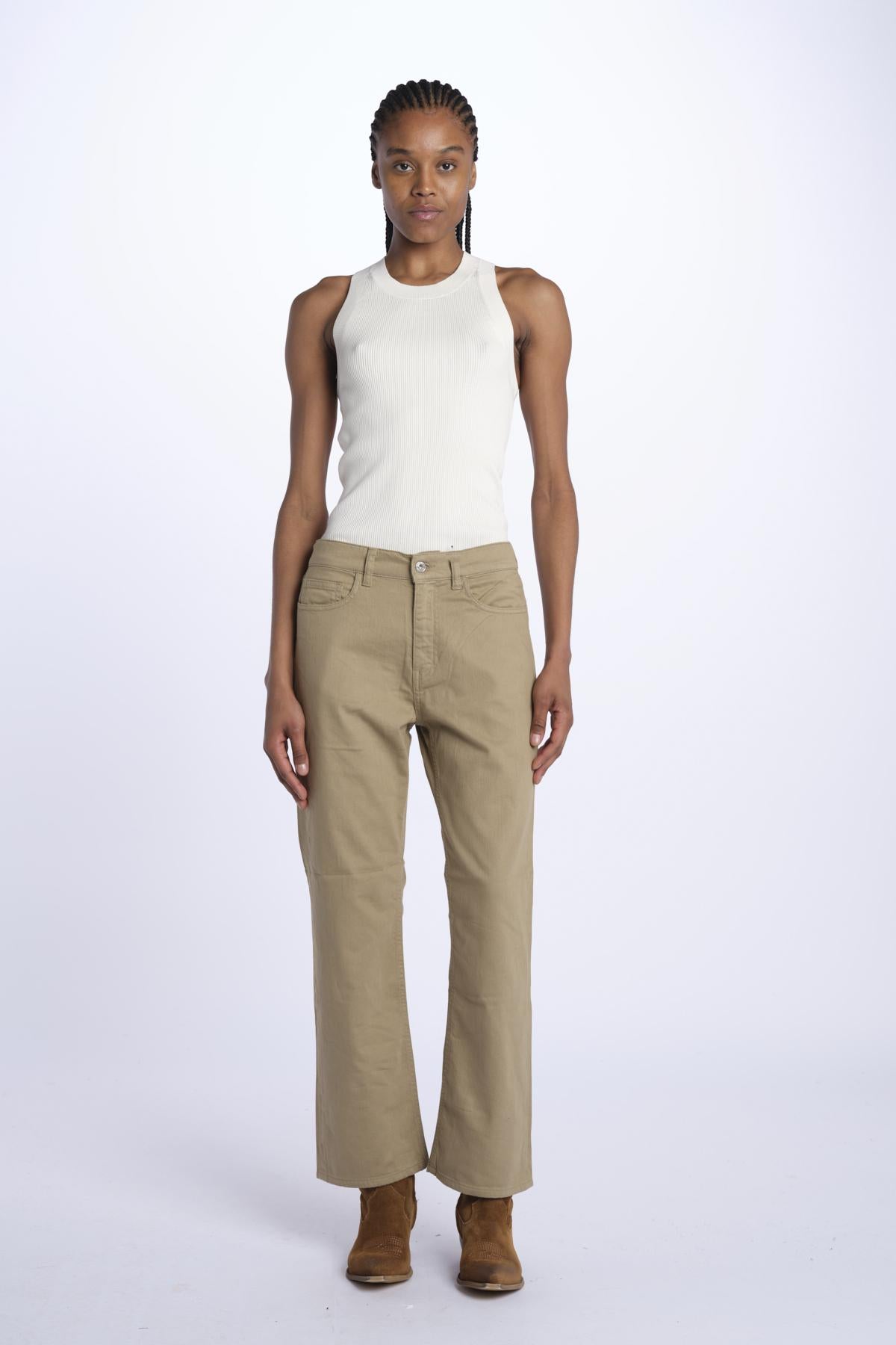 Denim LINDY combo stretto cropped LINDY KHAKI true avenue 