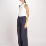patalone con pinces NOEMI COOL WOOL NAVY BLUE true avenue 