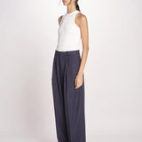patalone con pinces NOEMI COOL WOOL NAVY BLUE true avenue 