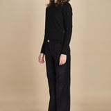 pantalone mano velluto FAUSTINE BLACK fam 