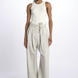 2310 pantaloni wide leg  con cintura spigato 2310 SILVER GREY dusan 