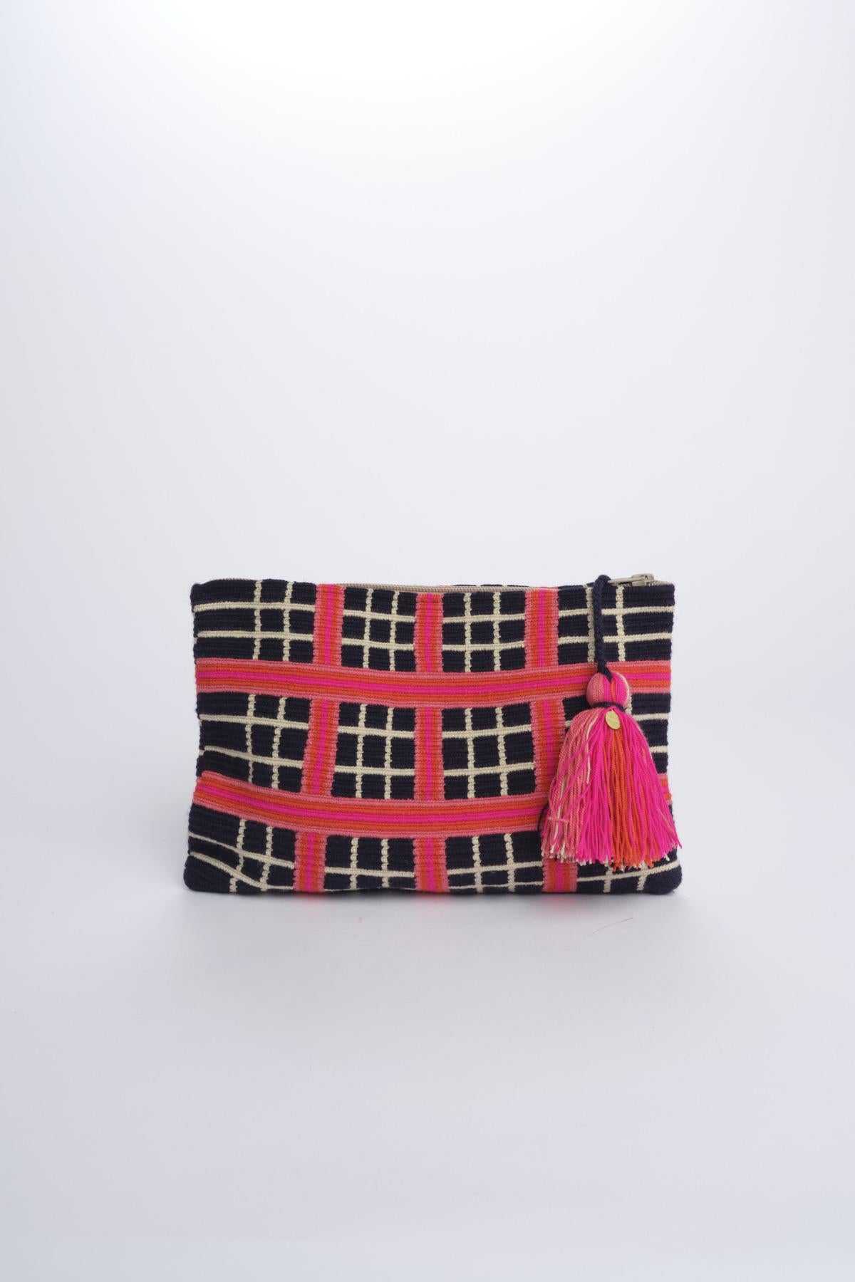 PELICAN bustina a quadretti G12W-0003-3018 DARK BLU PINK guanabana 