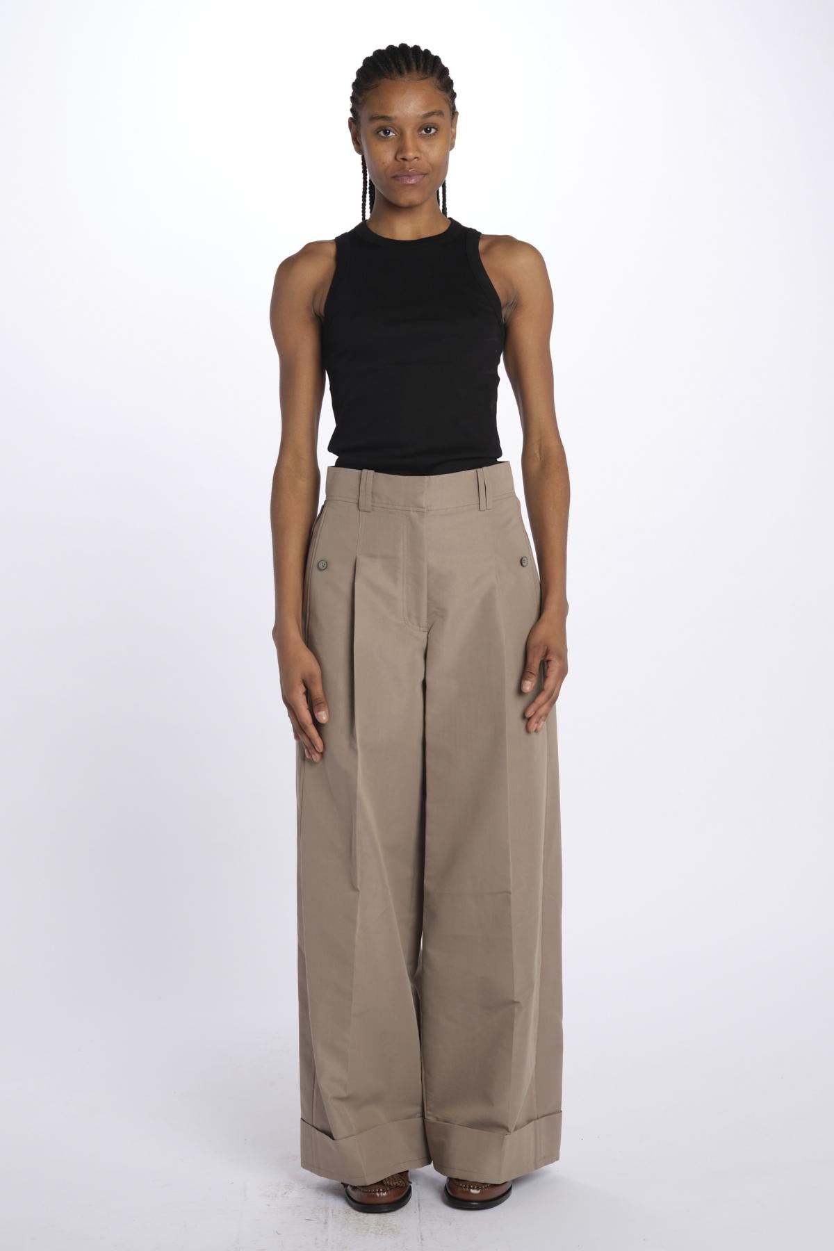 Pantalone HIGH WAIST pences con risvolto 51279LCO STONEGREY phillip lim 