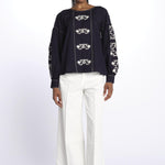 MARGUERITE camicia maniche sbuffo con ricami E25TU019 MARINE stella forest 