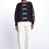 MARGUERITE camicia maniche sbuffo con ricami E25TU019 MARINE stella forest 