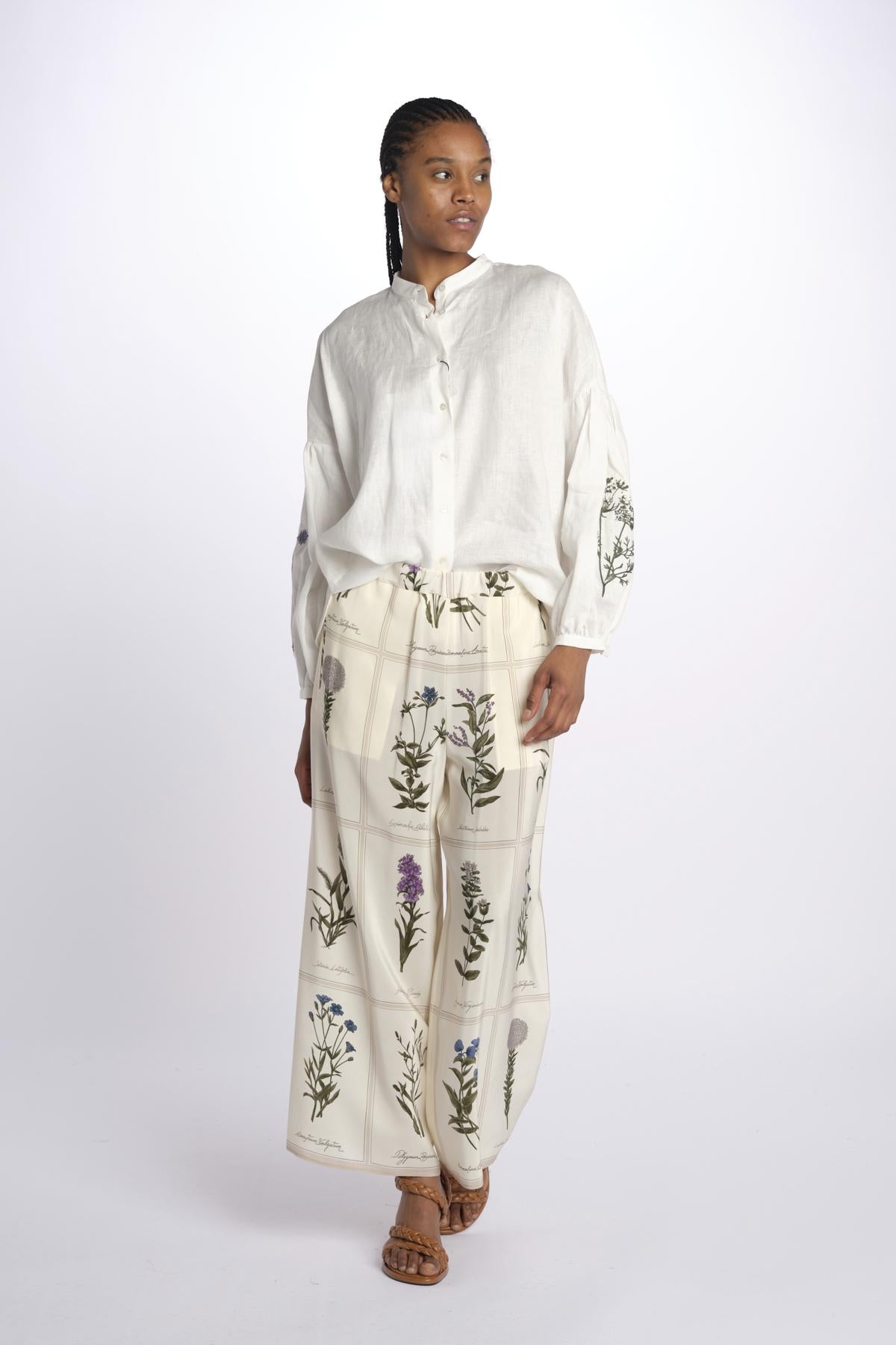 Camicia ILEX lino con fiore 2515111122600 001 weekend maxmara 