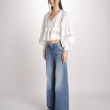 camicia over con pizzo MELODY WHITE mes demoiselles 