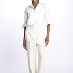 SABINA pantalone con elastico invita  in lino SABINA 352 BIANCO quelledue 