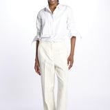 SABINA pantalone con elastico invita  in lino SABINA 352 BIANCO quelledue 
