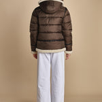 piumino con cappuccio IDAK2 BROWN schott 