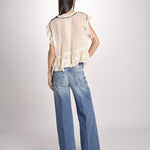 Camicia voille con rouches BOLLY ECRU mes demoiselles 