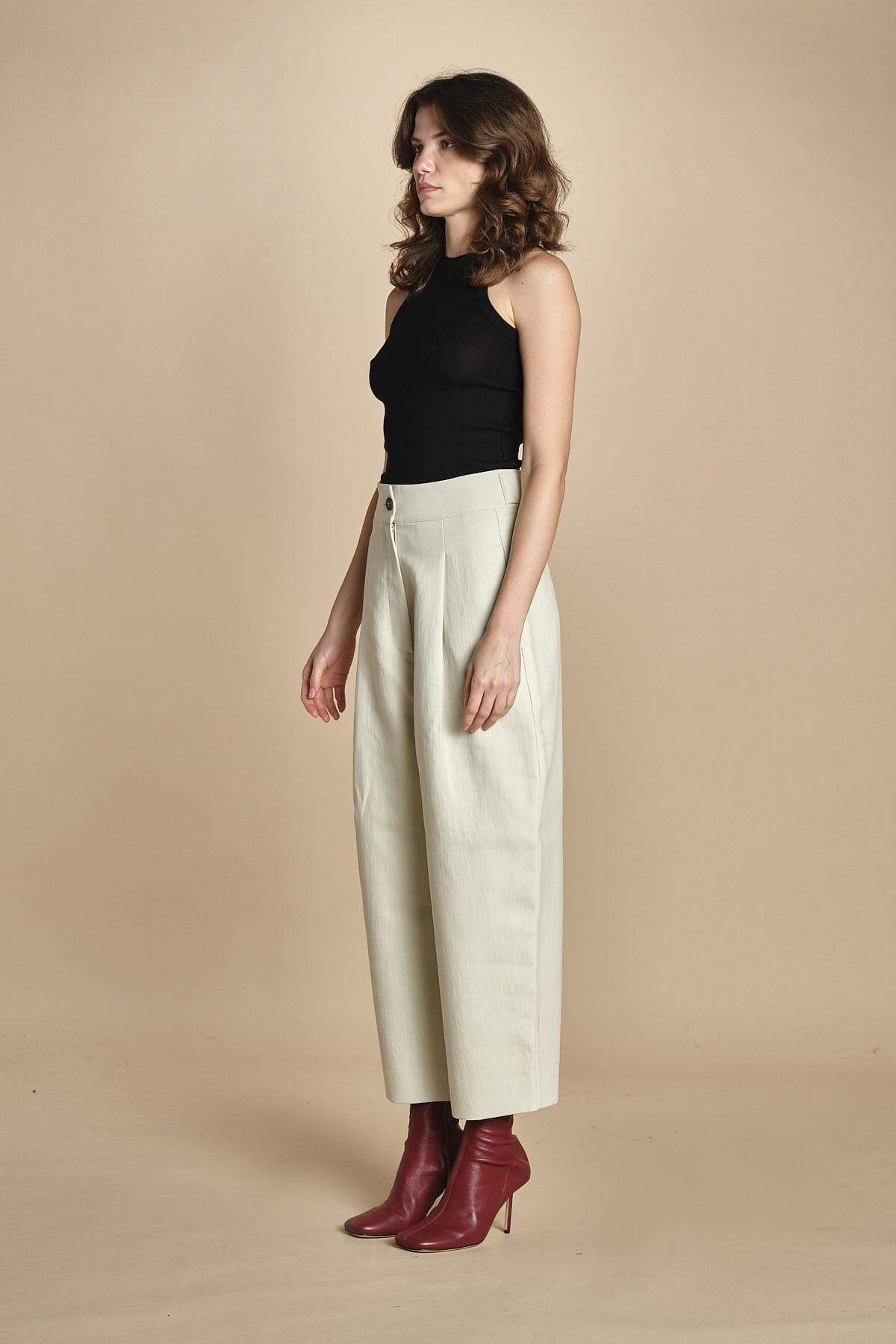 pantalone in cotone double FELLINI SNW SNW634 BIANCO studio nicholson 