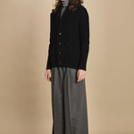 cardigan collo a scialle D251016S 4032 NERO milaura 