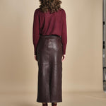 LISANNE gonna longuette in pelle LISANNE  IO118050 RE401 ivy oak 