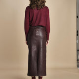 LISANNE gonna longuette in pelle LISANNE  IO118050 RE401 ivy oak 