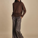 pantalone in flanella con pinces MAFALDA T 357194 73 quelledue 