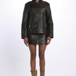 giacca over in pelle con grafiche 179540 U205 scotch&soda 