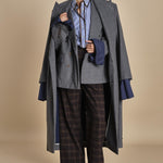 blazer doppiopetto over in flanella OLLY  MJD503_A60003 1002 MEDIUM GREY FLANEL jejia 