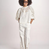 pantalone con intarsio VEMOZA PAPYRUS scarlett poppies 